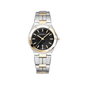 Herbelin Cap Camarat Ladies Watch with Black Dial and Two Tone Bracelet 14545BTR49