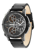 Police Men's Quartz Watch with Black Dial Analogue Display and Black Leather Strap 14699JSB/02