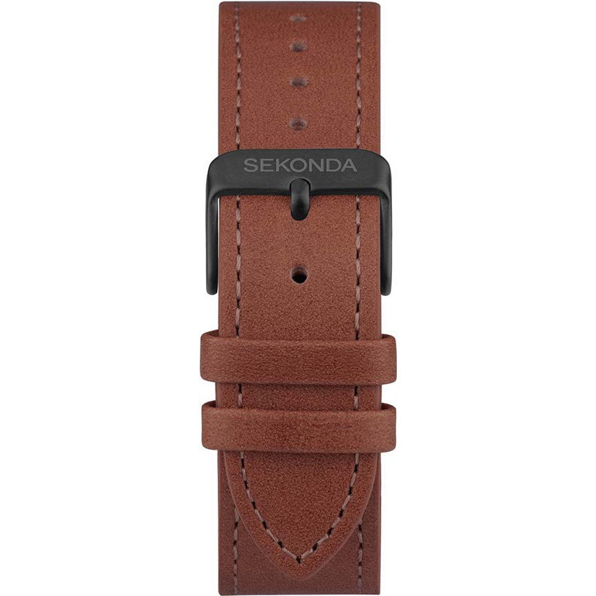 Sekonda Mens Watch with Blue Dial and Brown Leather Strap 1775