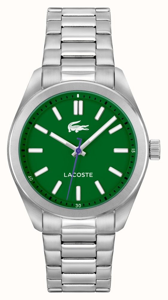 Lacoste Monceau Mens Watch with Green Dial and Silver Strap 2011354