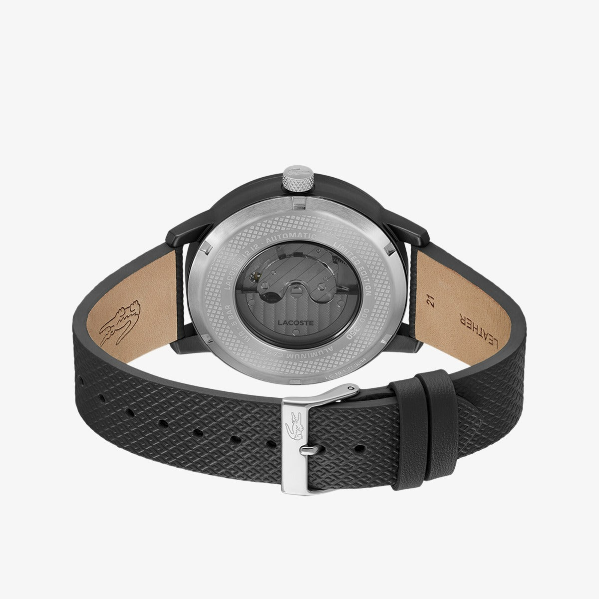 Lacoste 12.12 Mens Automatic Watch with Black Dial and Black Strap 2011383
