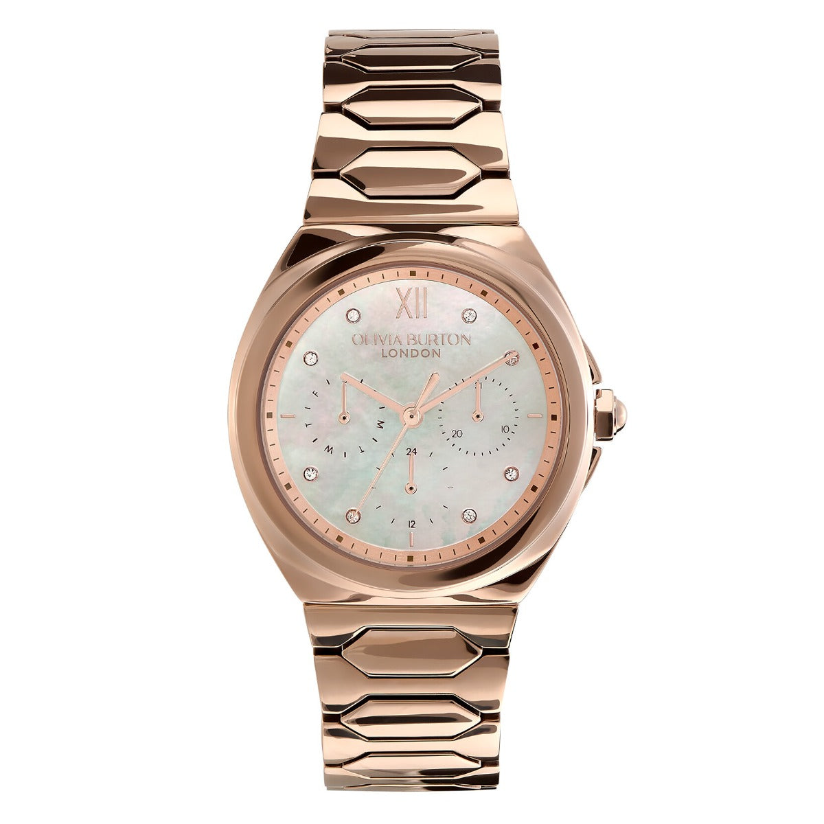 Olivia Burton Lustre Ladies Watch with Mother of Pearl Dial and Rose Gold Bracelet 24000151