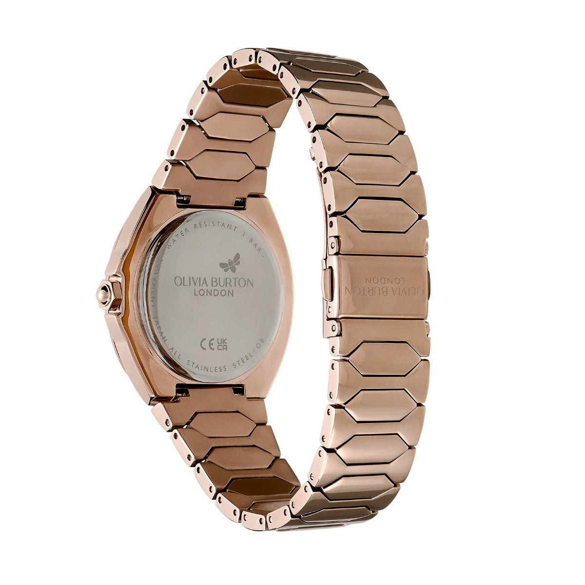 Olivia Burton Lustre Ladies Watch with Mother of Pearl Dial and Rose Gold Bracelet 24000151
