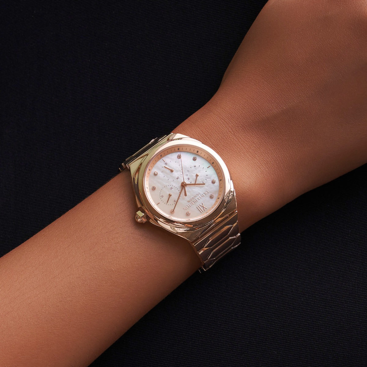Olivia Burton Lustre Ladies Watch with Mother of Pearl Dial and Rose Gold Bracelet 24000151