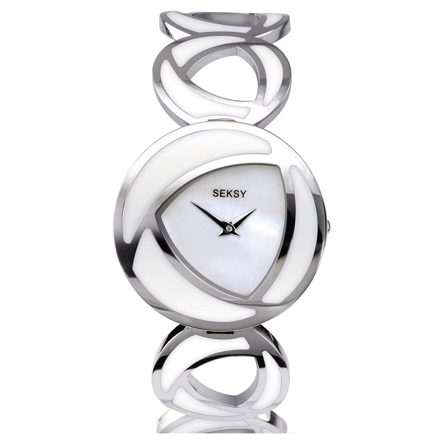 Seksy Wrist Wear by Sekonda Women's Quartz Watch with Mother of Pearl Dial Analogue Display and White Stainless Steel Bracelet 4531.37