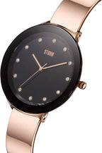 Storm Ladies Ostele Watch with Black Dial and Rose Gold Bangle Strap 47401/RG