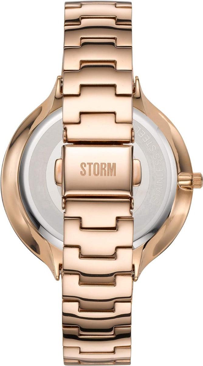 Storm Ladies Ostele Watch with Black Dial and Rose Gold Bangle Strap 47401/RG