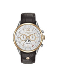 Roamer Men's Quartz Watch with White Dial Analogue Display and Brown Leather Strap 508822 49 14 05