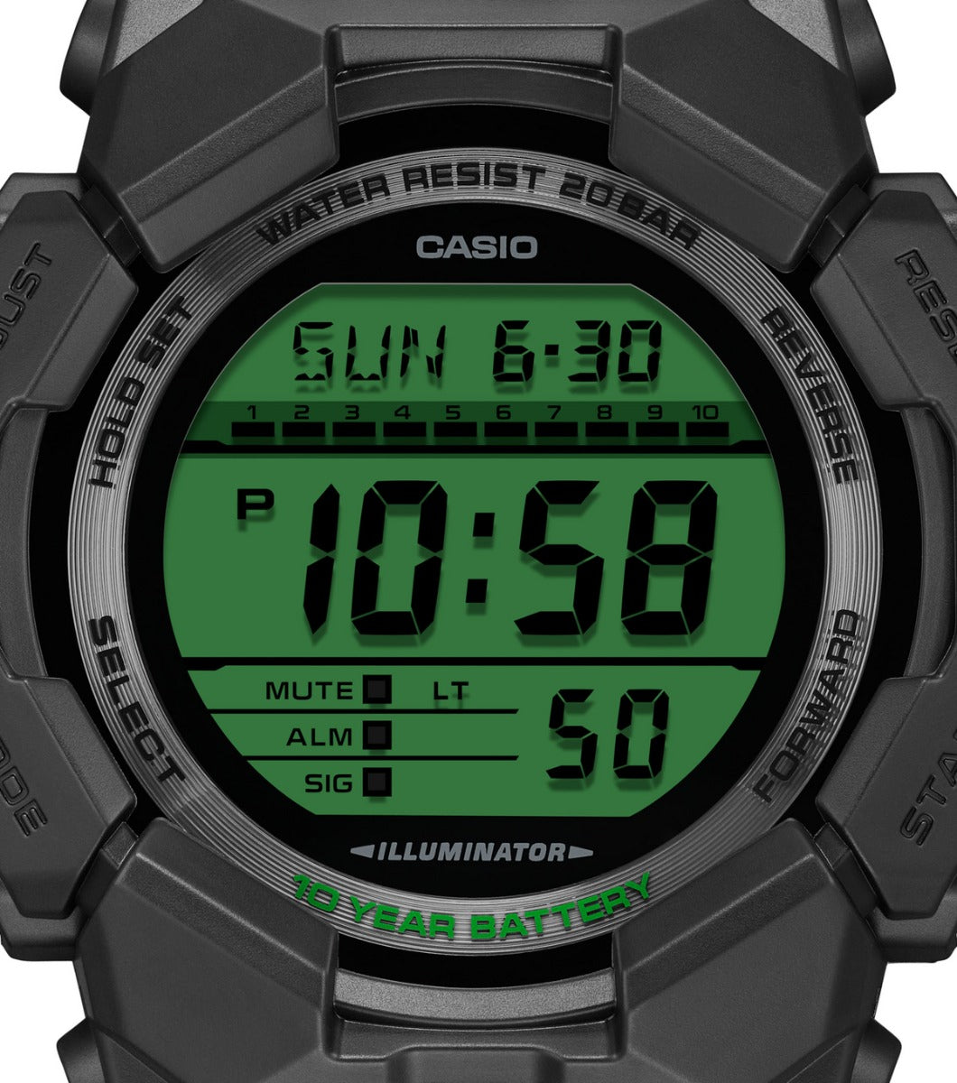 Casio G-Shock Mens Digital Watch with Green Dial and Black Strap GD-010BEG-1ER
