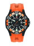 Swiss Military Men's Quartz Watch with Black Dial Analogue Display and Orange Silicone Strap 6-4292.27.007.79