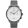Nordgreen Pioneer Scandinavian Men's Chronograph Watch White Dial and Mesh Strap