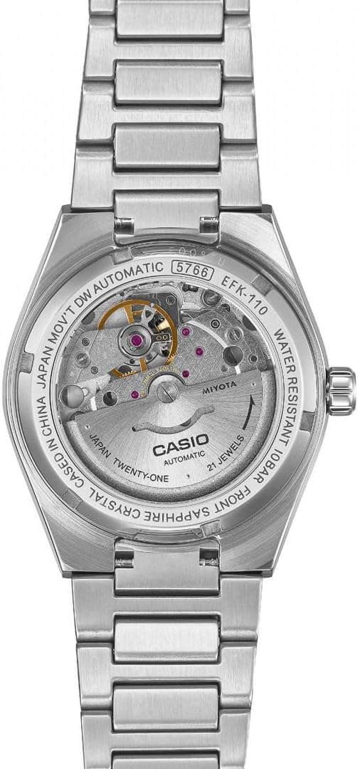 Casio Edifice Mens Automatic Watch with Blue Dial and Silver Strap EFK-110D-2AER