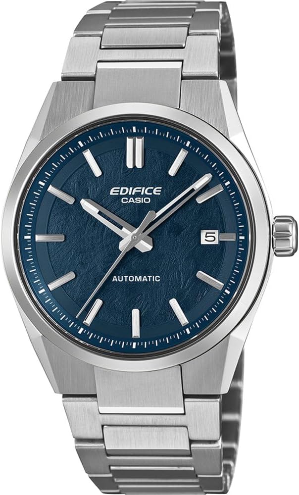 Casio Edifice Mens Automatic Watch with Blue Dial and Silver Strap EFK-110D-2AER