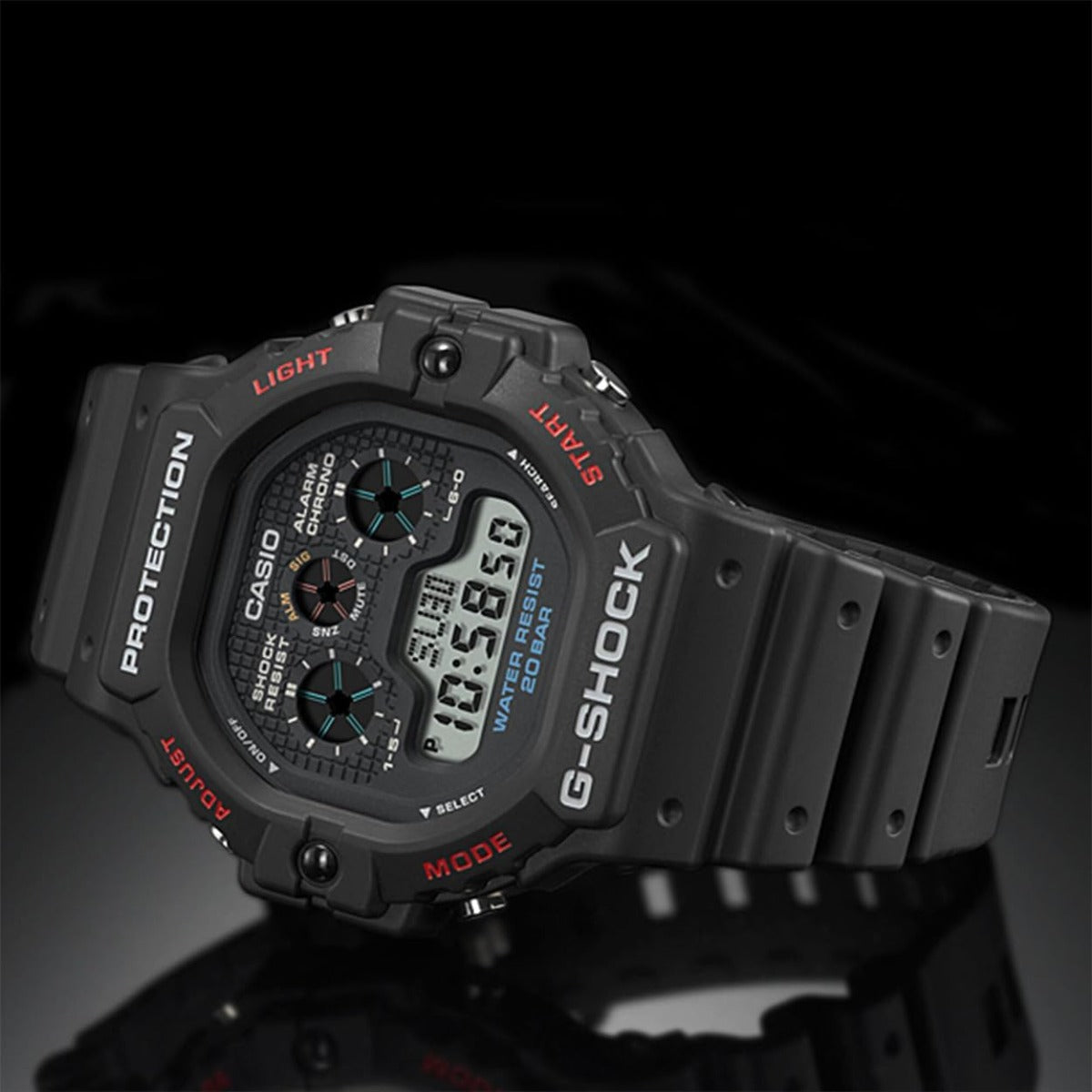 Casio G-Shock Mens Digital Watch with Black Dial and Black Strap DW-5900U-1ER