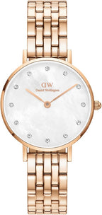 Daniel Wellington Ladies Watch with White MOP Dial & Rose Gold Strap DW00100613