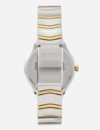 Seiko Ladies Watch with Gold Dial & Silver Strap SUR550P1