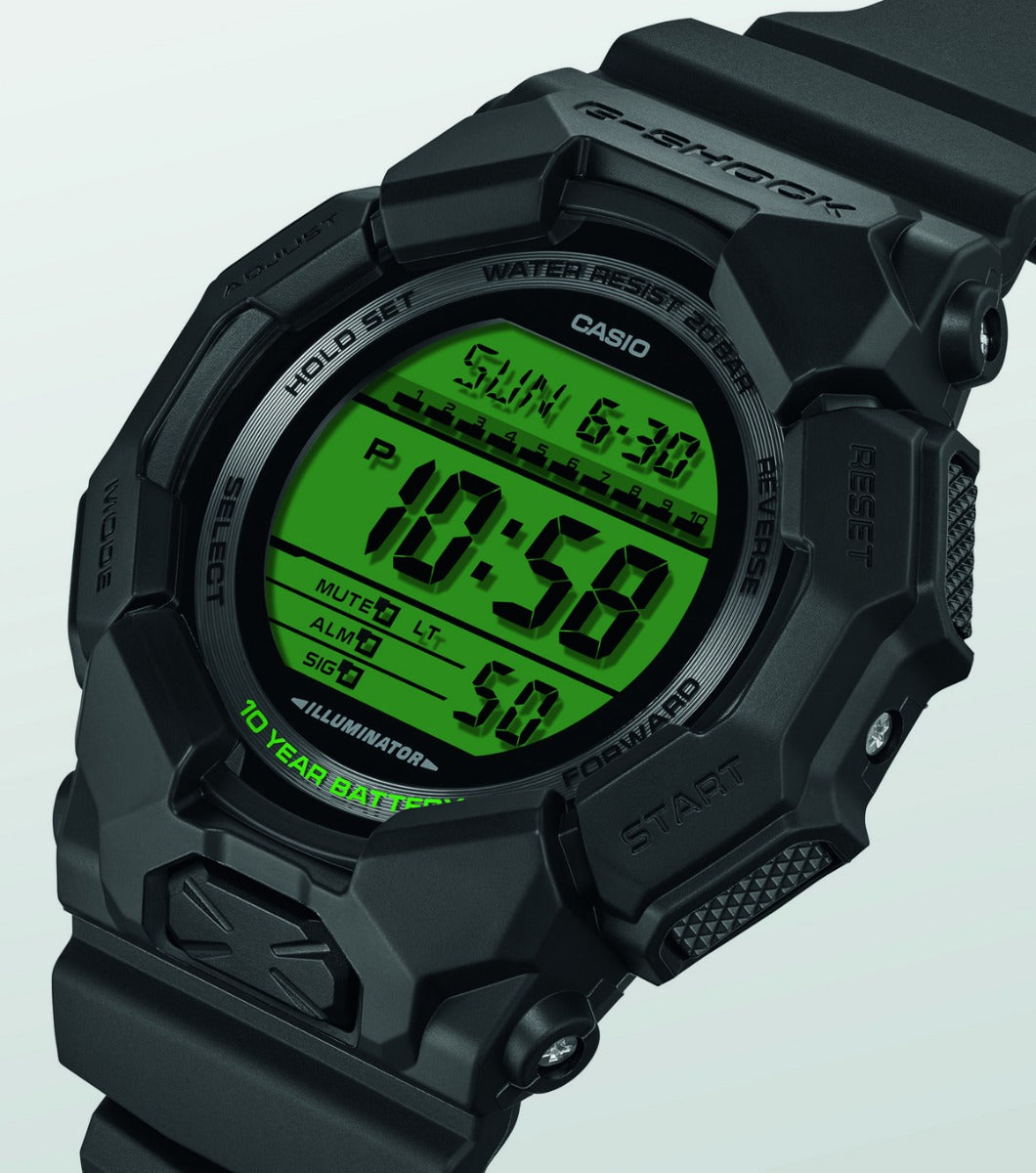 Casio G-Shock Mens Digital Watch with Green Dial and Black Strap GD-010BEG-1ER
