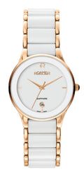 Roamer of Switzerland Women's Ceraline Saphira Rose gold IP White Ceramic Watch 677981 49 25 60