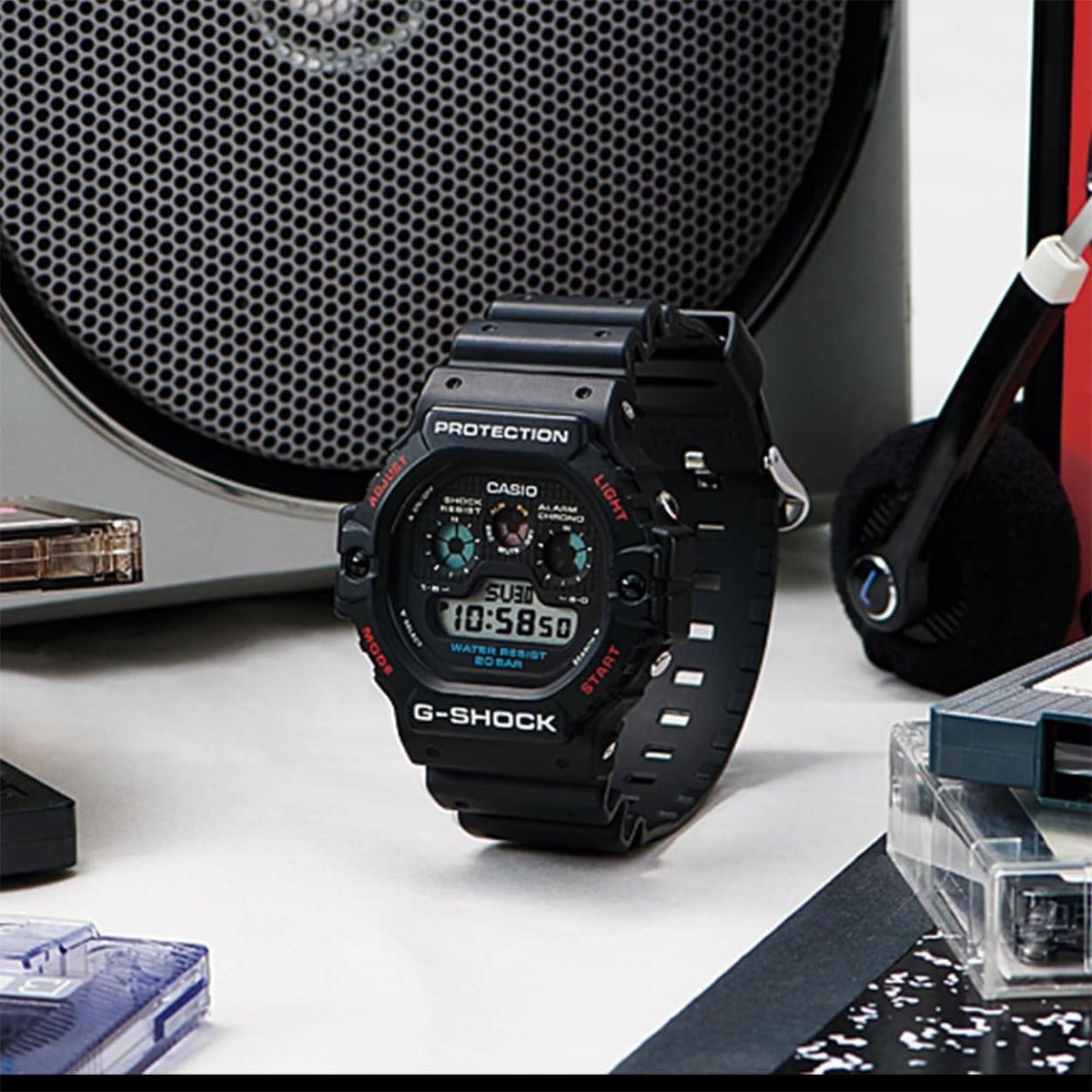 Casio G-Shock Mens Digital Watch with Black Dial and Black Strap DW-5900U-1ER
