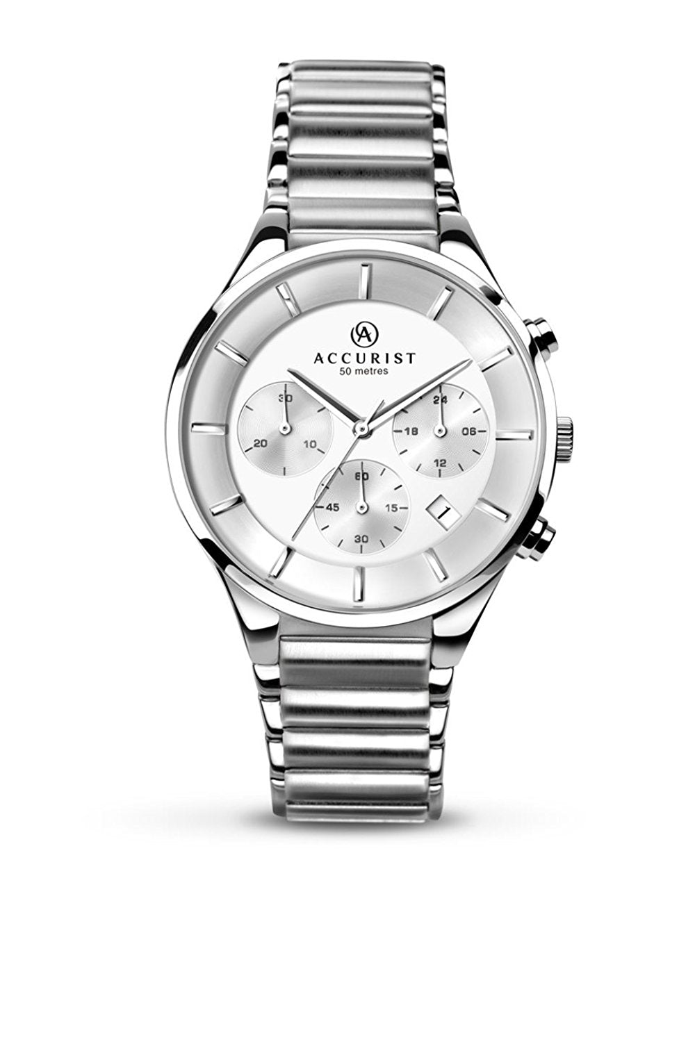Accurist Mens Silver Dial Silver Strap Watch 7133