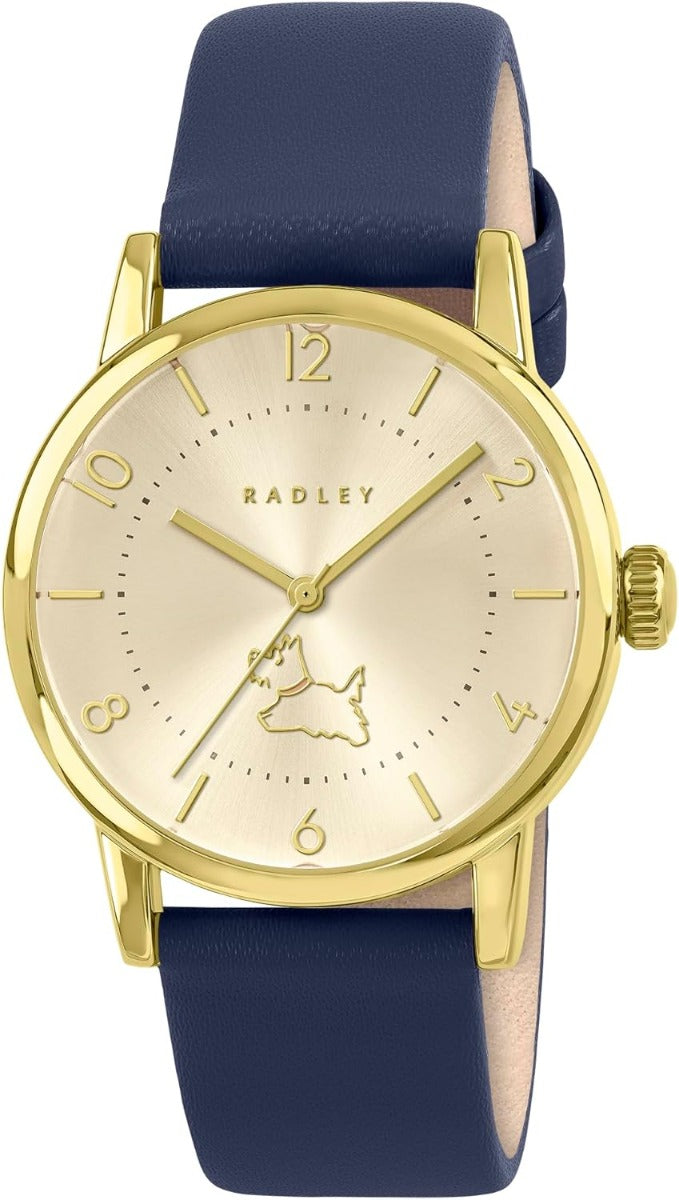 RADLEY Ladies Watch with Gold Dial and Blue Leather Strap RY21944A