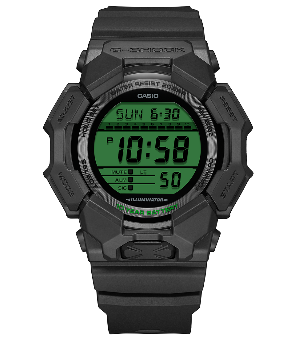 Casio G-Shock Mens Digital Watch with Green Dial and Black Strap GD-010BEG-1ER
