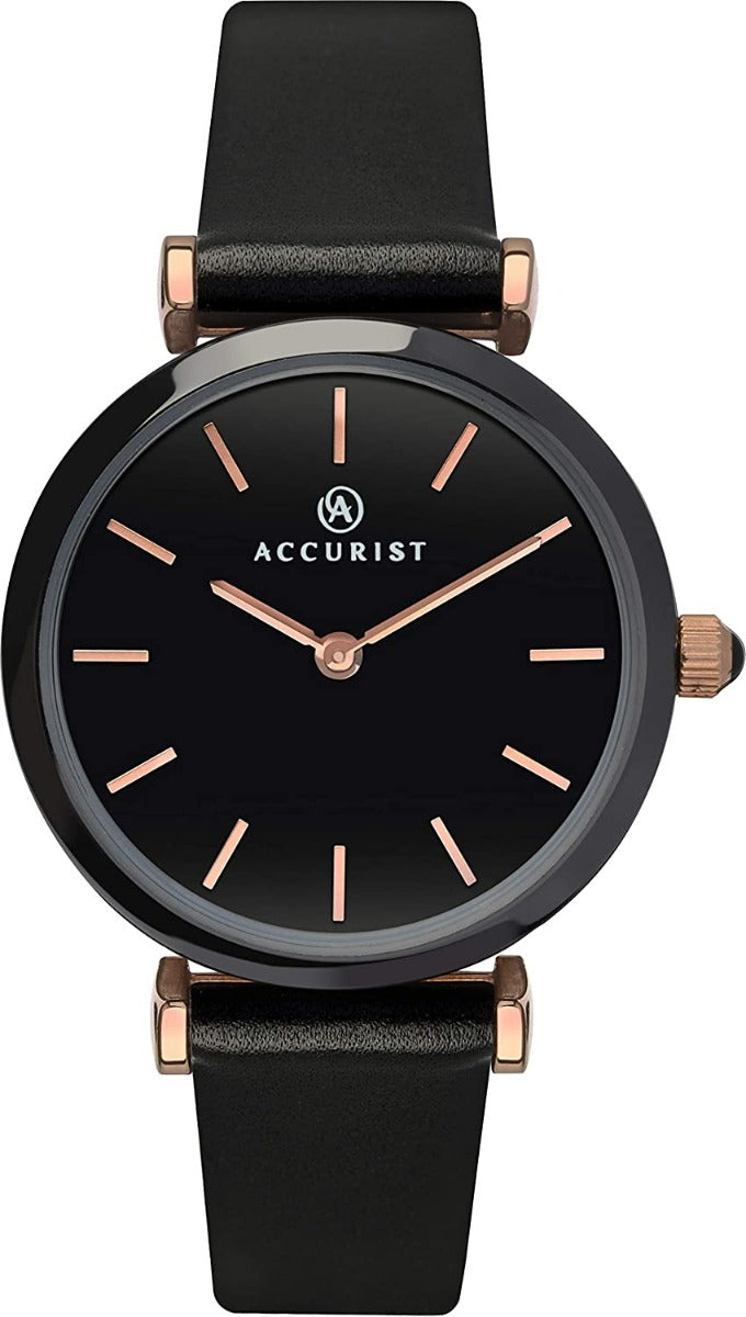 Accurist Ladies Watch With Black Dial and Ceramic Case 8181