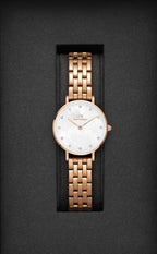 Daniel Wellington Ladies Watch with White MOP Dial & Rose Gold Strap DW00100613