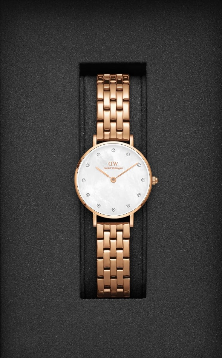 Daniel Wellington Ladies Watch with White MOP Dial & Rose Gold Strap DW00100613