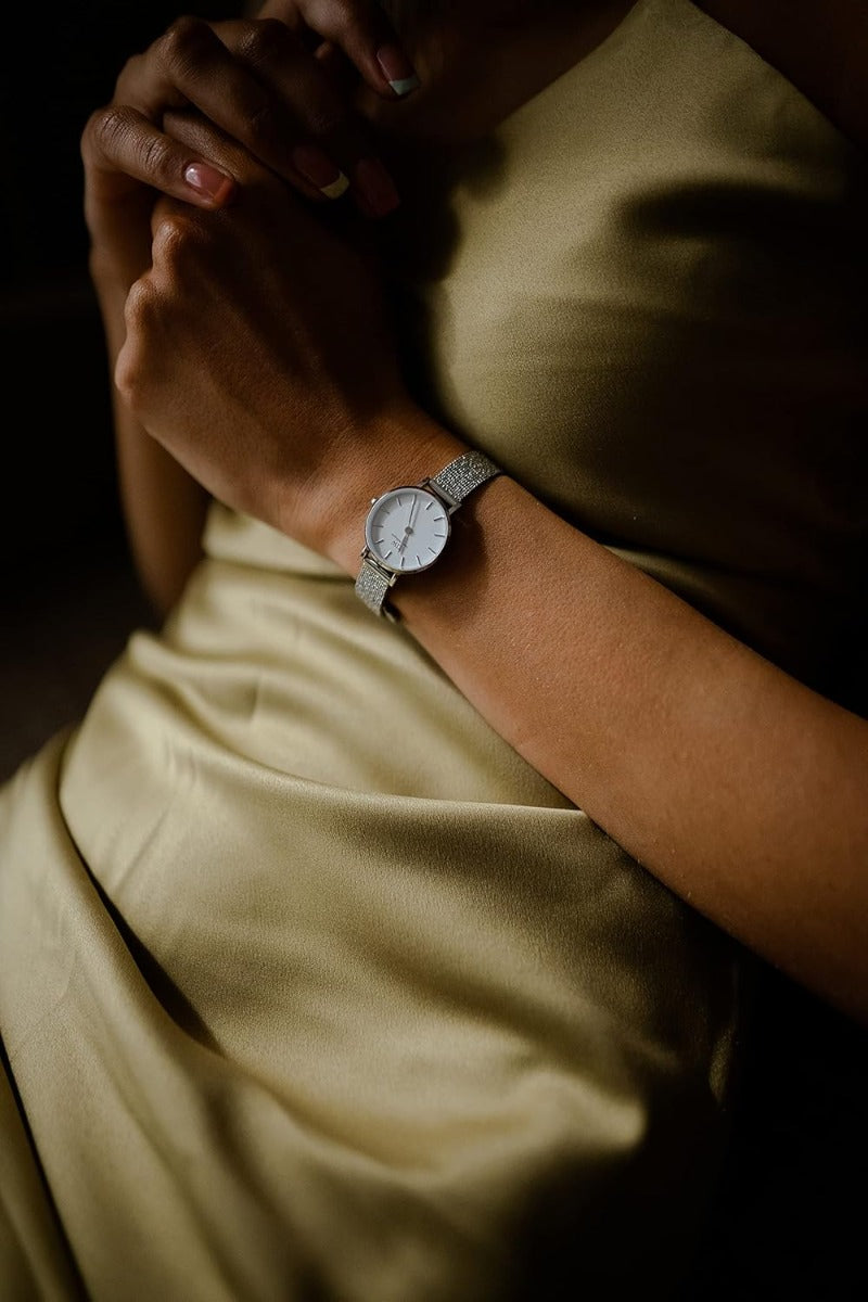 Daniel Wellington Ladies Watch with Silver Dial and Silver Milanese Strap DW00100442