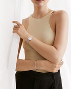 Daniel Wellington Ladies Watch with Silver Dial and Silver Milanese Strap DW00100442