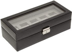 Wolf Heritage 99506 Black Vegan Leather Watch Box for 5 Watches 99506