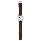 Mondaine Classic Mens Watch with White Dial and Brown Vegan Leather Strap A660.30360.11SBGV