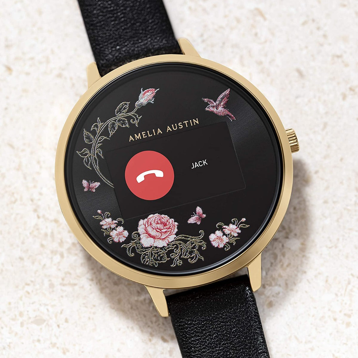 Amelia Austin Ladies Smart Watch with Black Leather Strap AA03-2000