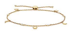 9ct Yellow Gold Diamond Bracelet 0.08 CT
