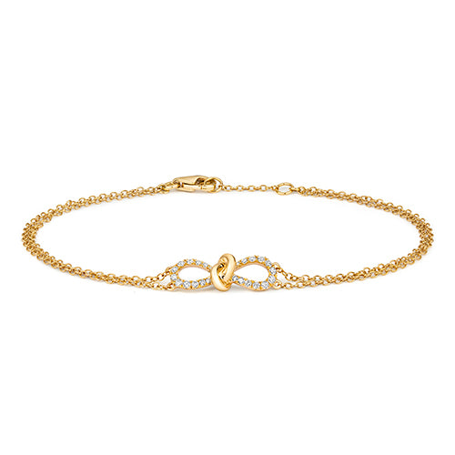18ct Yellow Gold Diamond Bracelet 0.18 CT