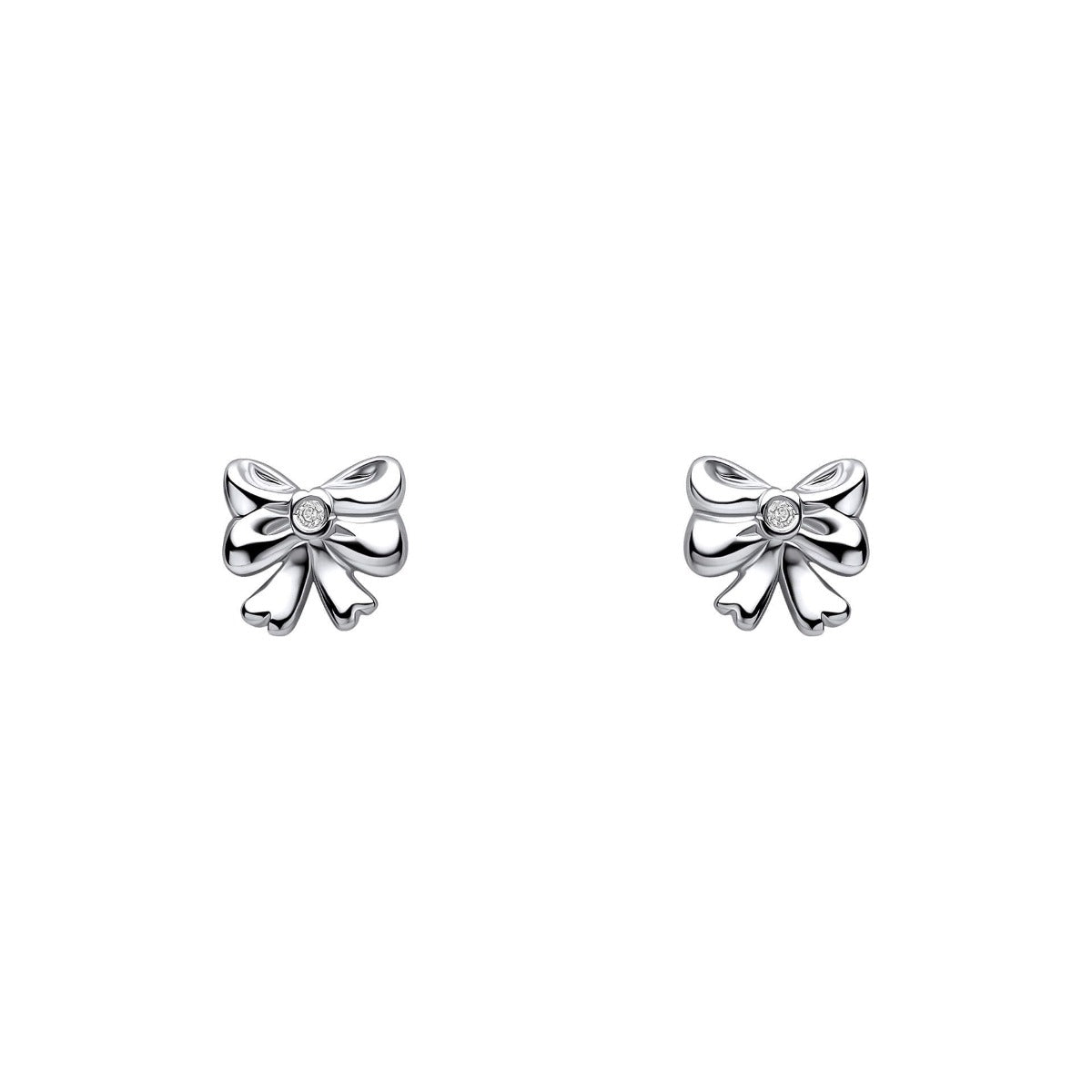 D for Diamond Bow Stud Earrings with Real Diamond E6587