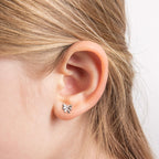 D for Diamond Bow Stud Earrings with Real Diamond E6587