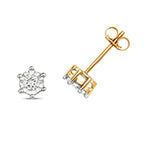 9ct Yellow Gold Diamond Earrings 0.25CT