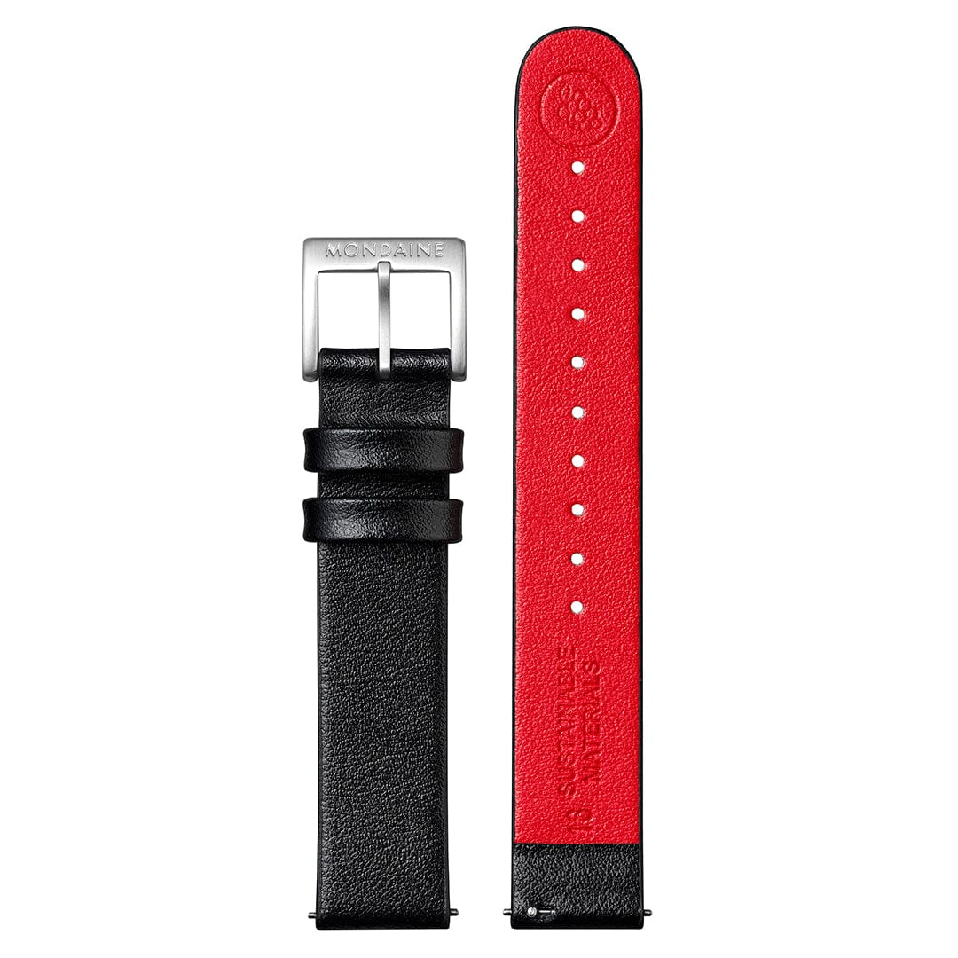 Mondaine Classic Ladies Watch with White Dial and Black Vegan Leather Strap A658.30323.16SBBV