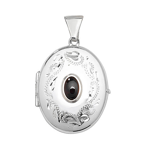 Sterling Silver Garnet Pendant