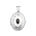 Sterling Silver Garnet Pendant