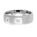 Sterling Silver 7mm Mill Grain Wedding Band