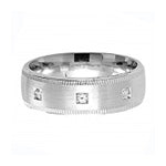 Sterling Silver 7mm Mill Grain Wedding Band