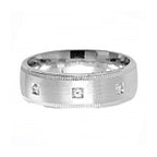 Sterling Silver 7mm Mill Grain Wedding Band