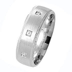 Sterling Silver 7mm Mill Grain Wedding Band