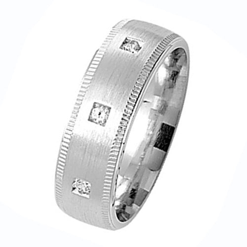 Sterling Silver 7mm Mill Grain Wedding Band