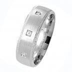 Sterling Silver 7mm Mill Grain Wedding Band