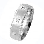 Sterling Silver 7mm Mill Grain Wedding Band