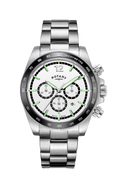 Rotary Mens Henley Chronograph Watch with White Dial & Silver Bracelet GB05440/02